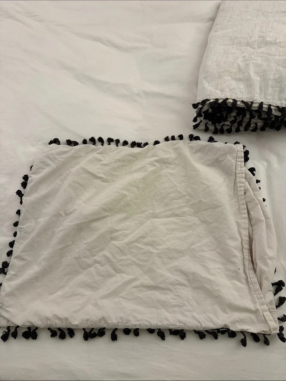 Opalhouse Cream Duvet Cover with Black Tassel Trim